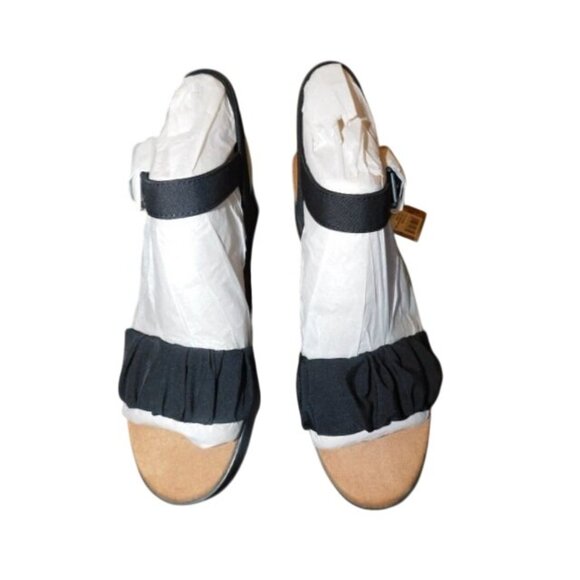 Toms Size 11 Diana Black Woven Ruched Stretch Sandals NEW W/ Box - Picture 2 of 4